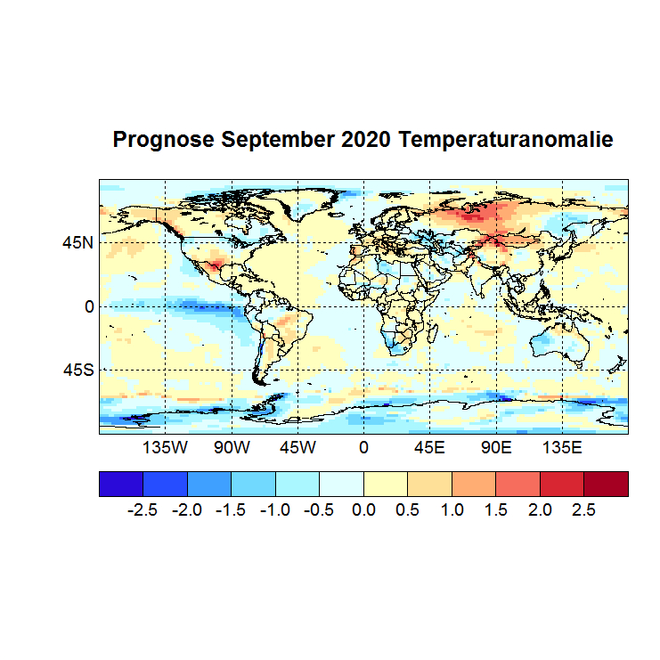 Prognose September 2020 Temperatur global Bild aus Juli